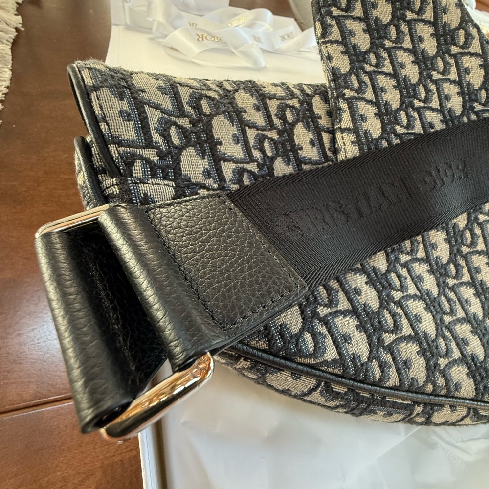 Dior Blue and Black Monogram Canvas Bag - Picture 5 of 7